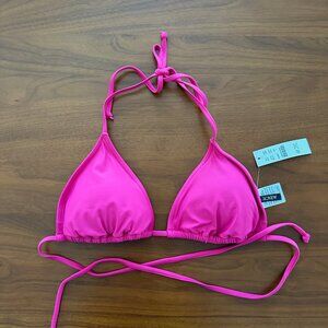 NWT J.Crew Heritage Triangle Bikini Top in Radiant Fuchsia Size L